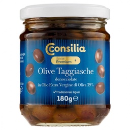 [615591] Consilia - Unpitted Taggiasca Olives in EVO Oil 180g