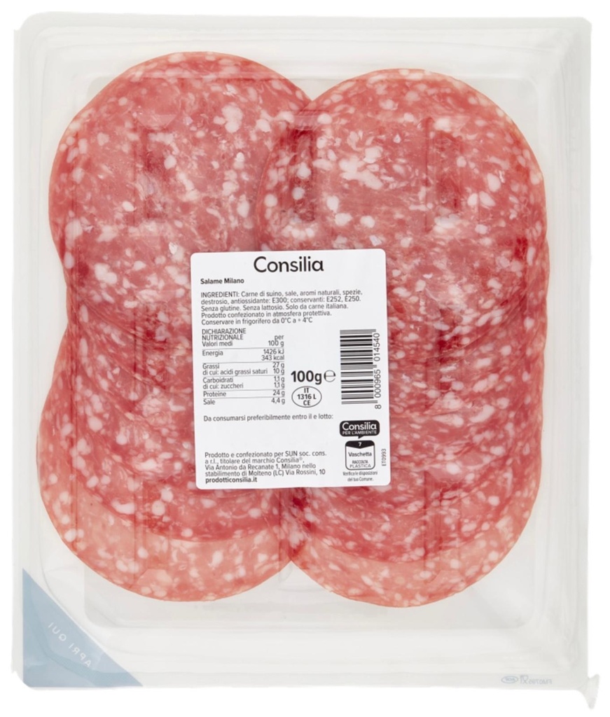 Consilia - Sliced Milano Salami 100g