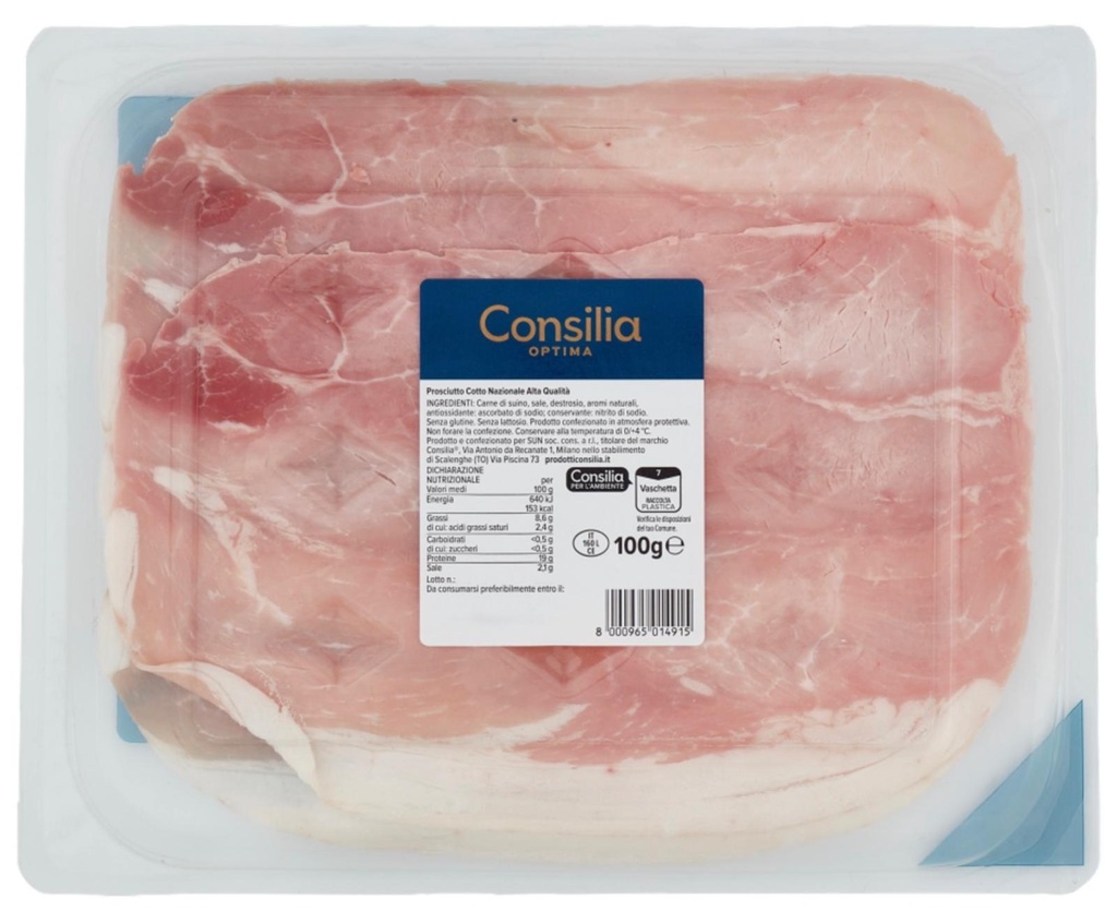Consilia - Sliced Italian Cooked Ham 100g