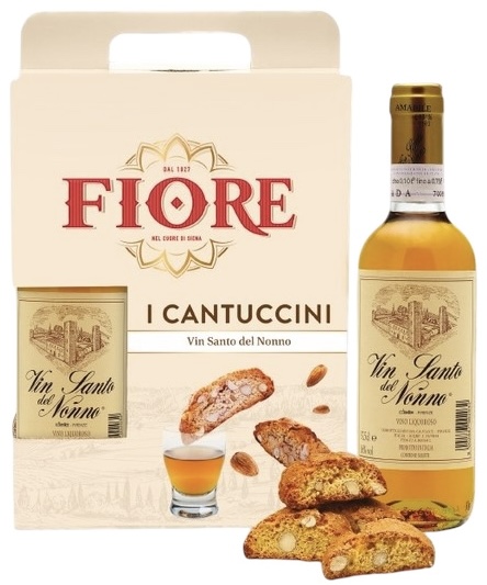 Fiore - Cantucci Almond bag 200g + Bottle of Sweet Wine Vin Santo 375cl. 意大利杏仁脆餅 + 聖酒 (甜酒)