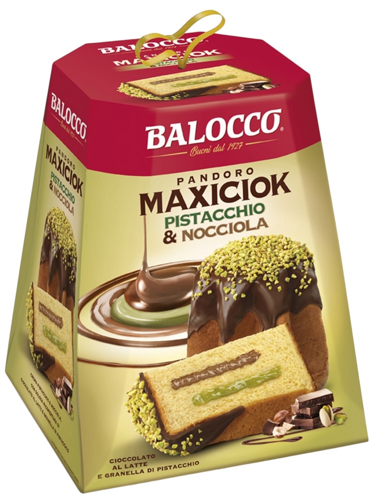Balocco - Pandoro Maxiciok Pistachio and Hazelnut 800g