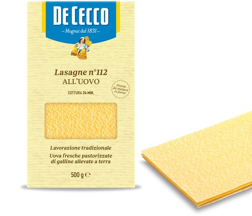 [437996] De Cecco - Egg Lasagna Sheets N°112 500g