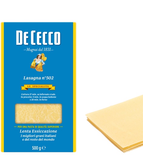[788494] De Cecco - Semolina Lasagna Sheets N°502 500g