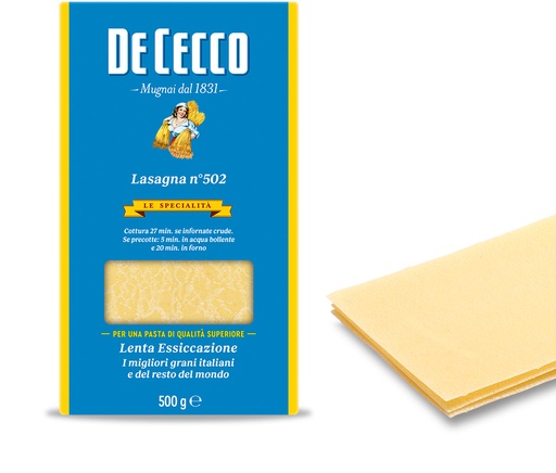[788494] De Cecco - Semolina Lasagna Sheets N°502 500g