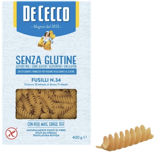 [376352] De Cecco - Fusilli Senza Glutine N°34 400g