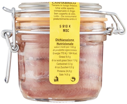 [883969] Balistreri - Marca Vaticano Cantabrico Anchovy Fillets in Olive Oil 250g