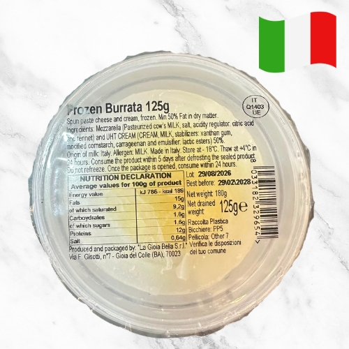 [IT-FR-Burrata] Italy Frozen Burrata in jar 125g 